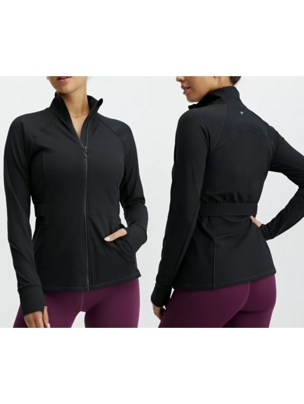 Fabletics Trinity Performance Jacket Black Size Medium Zipper Pockets